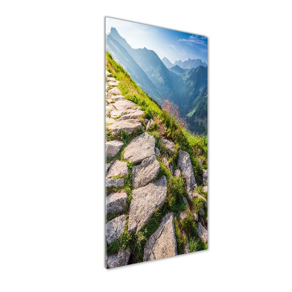 Cuadro de vidrio templado 4mm para pared vertical Sendero de montaña
