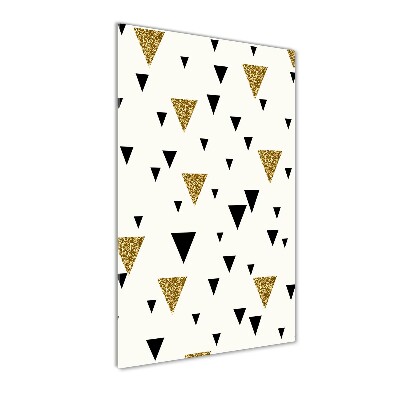 Cuadro decorativo en cristal con canto pulido vertical Fondo de triángulos