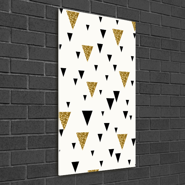 Cuadro decorativo en cristal con canto pulido vertical Fondo de triángulos