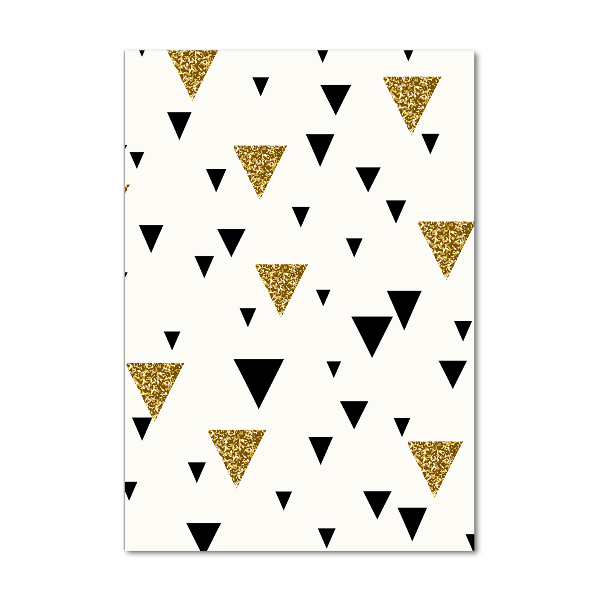 Cuadro decorativo en cristal con canto pulido vertical Fondo de triángulos