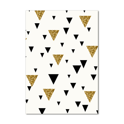 Cuadro decorativo en cristal con canto pulido vertical Fondo de triángulos