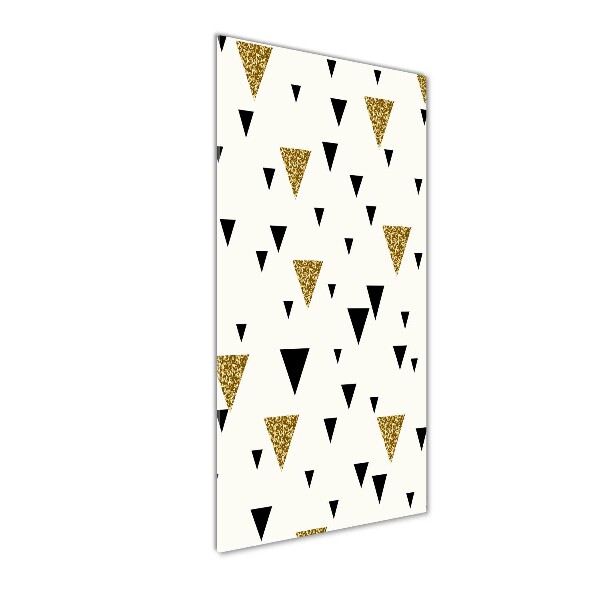 Cuadro decorativo en cristal con canto pulido vertical Fondo de triángulos