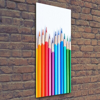 Cuadro de vidrio templado 4mm para pared vertical Lápices de colores