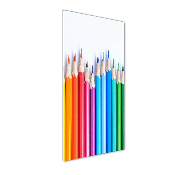 Cuadro de vidrio templado 4mm para pared vertical Lápices de colores