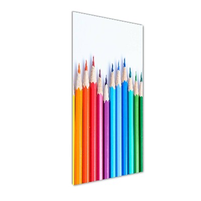 Cuadro de vidrio templado 4mm para pared vertical Lápices de colores