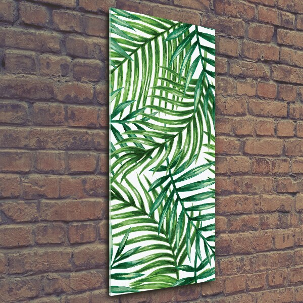 Cuadro de vidrio templado 4mm para pared vertical hojas de palma