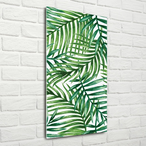 Cuadro de vidrio templado 4mm para pared vertical hojas de palma