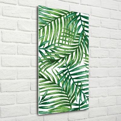 Cuadro de vidrio templado 4mm para pared vertical hojas de palma