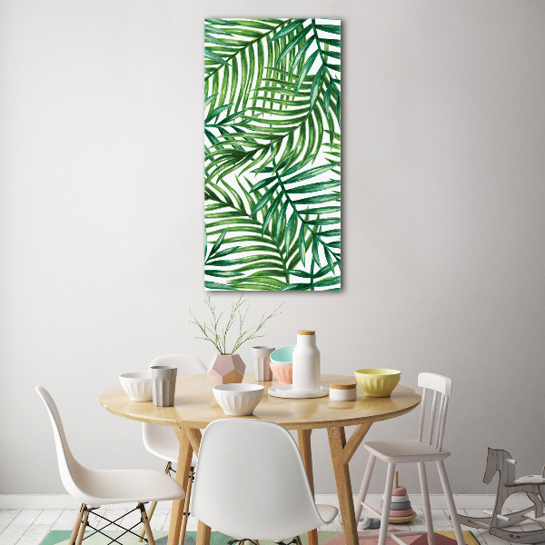 Cuadro de vidrio templado 4mm para pared vertical hojas de palma