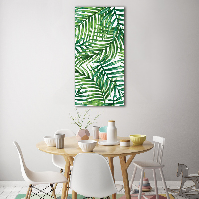 Cuadro de vidrio templado 4mm para pared vertical hojas de palma