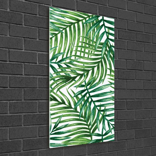 Cuadro de vidrio templado 4mm para pared vertical hojas de palma