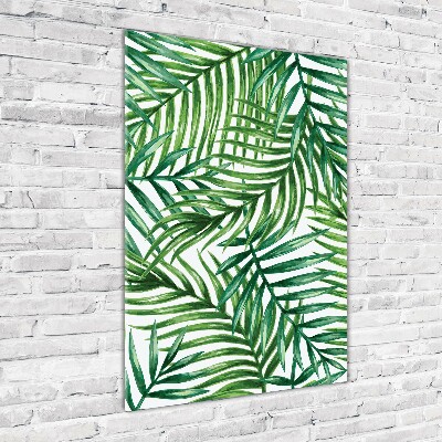 Cuadro de vidrio templado 4mm para pared vertical hojas de palma
