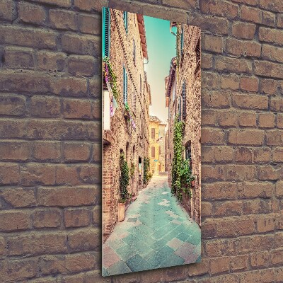 Cuadro de cristal moderno efecto brillo vertical calles italianas