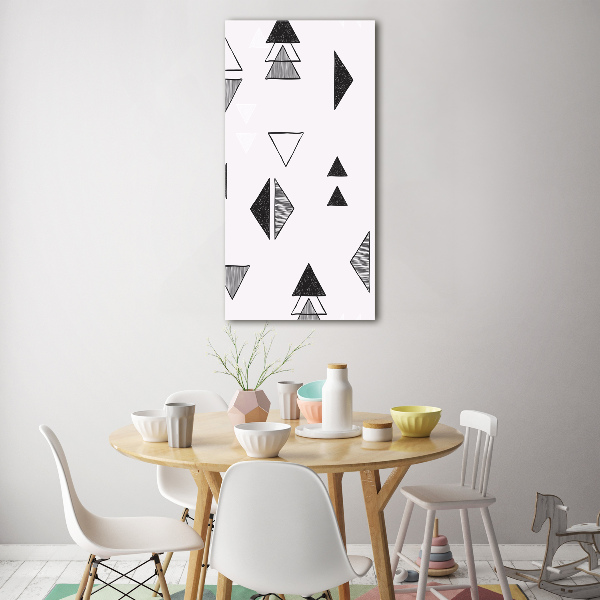 Fotocuadro de cristal elegante para hogar vertical Fondo de triángulos