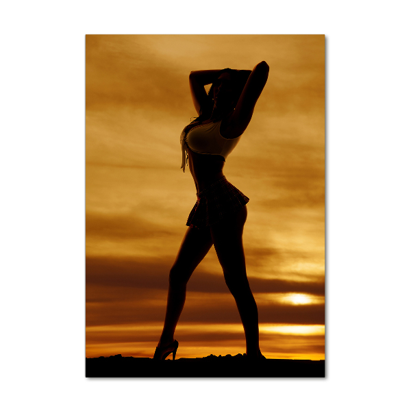 Cuadro de cristal moderno efecto brillo vertical Falda corta