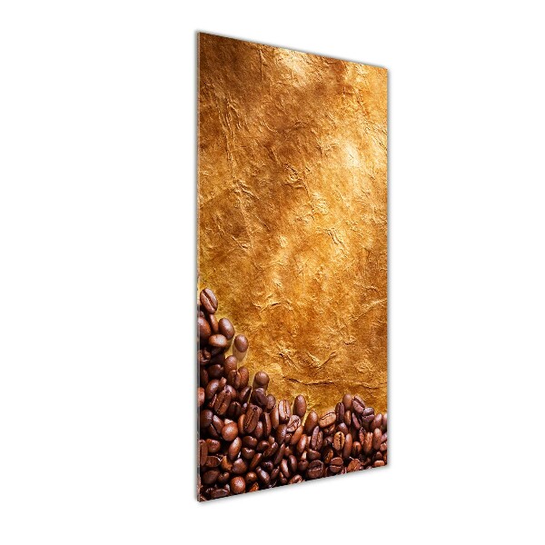 Cuadro decorativo en cristal con canto pulido vertical Granos de café