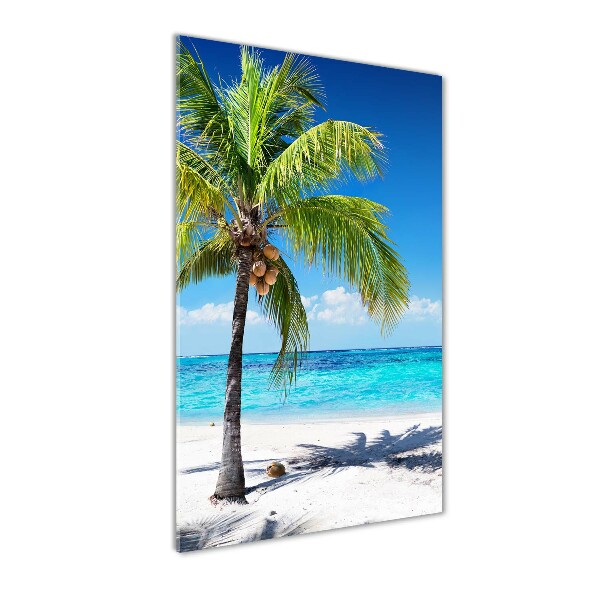 Cuadro de vidrio templado 4mm para pared vertical Playa tropical