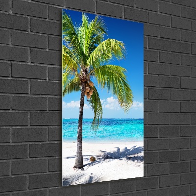 Cuadro de vidrio templado 4mm para pared vertical Playa tropical