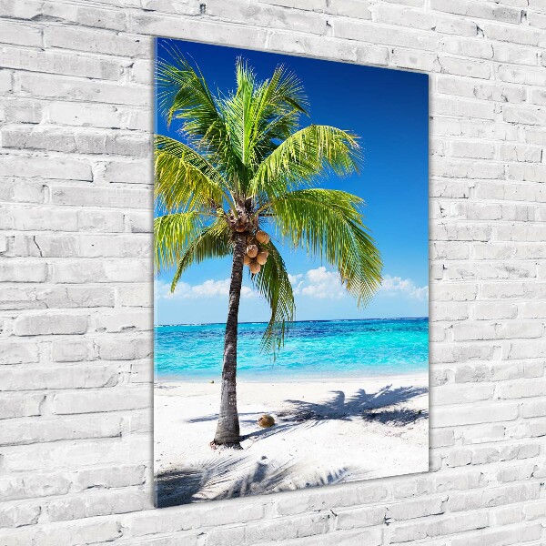 Cuadro de vidrio templado 4mm para pared vertical Playa tropical