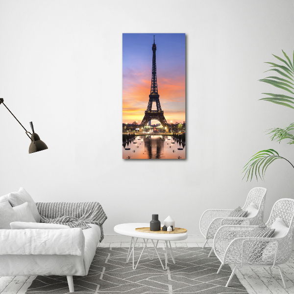 Cuadro de vidrio templado 4mm para pared vertical Torre Eiffel de París