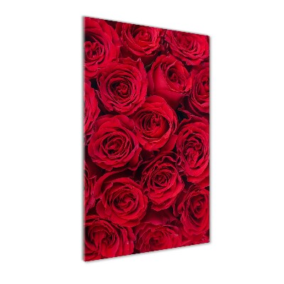 Cuadro de vidrio templado 4mm para pared vertical Rosa roja