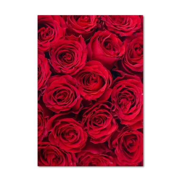 Cuadro de vidrio templado 4mm para pared vertical Rosa roja