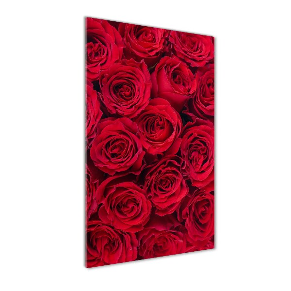 Cuadro de vidrio templado 4mm para pared vertical Rosa roja