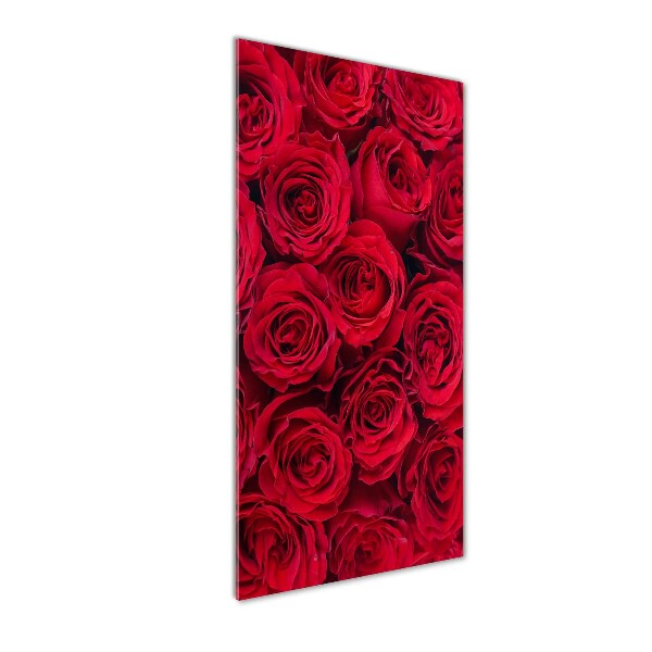 Cuadro de vidrio templado 4mm para pared vertical Rosa roja