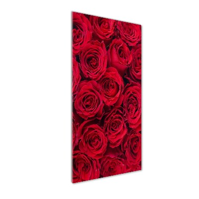 Cuadro de vidrio templado 4mm para pared vertical Rosa roja