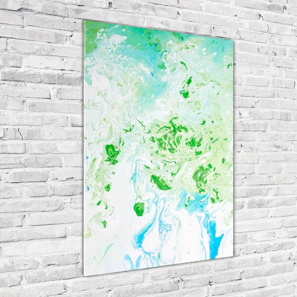 Cuadro de cristal moderno efecto brillo vertical Abstracción de la mancha