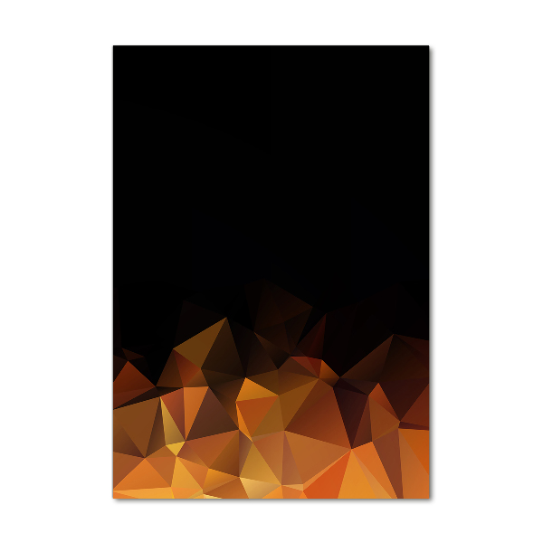 Cuadro decorativo en cristal con canto pulido vertical Triángulos abstractos