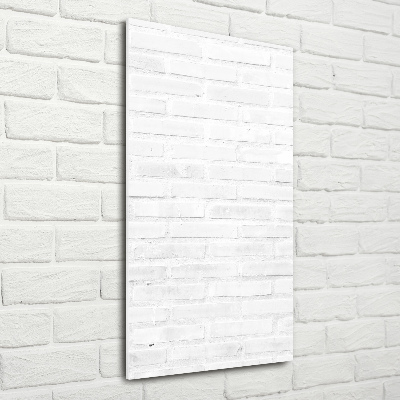 Cuadro de cristal moderno efecto brillo vertical pared de ladrillos