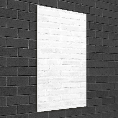Cuadro de cristal moderno efecto brillo vertical pared de ladrillos
