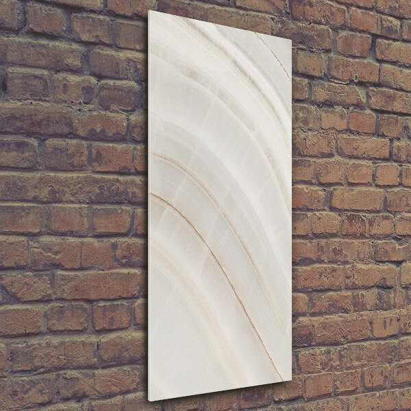 Cuadro decorativo en cristal con canto pulido vertical Fondo de mármol