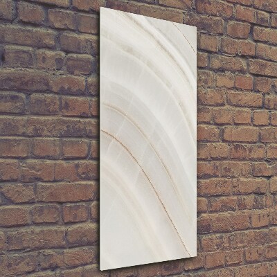 Cuadro decorativo en cristal con canto pulido vertical Fondo de mármol