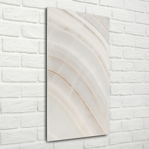 Cuadro decorativo en cristal con canto pulido vertical Fondo de mármol