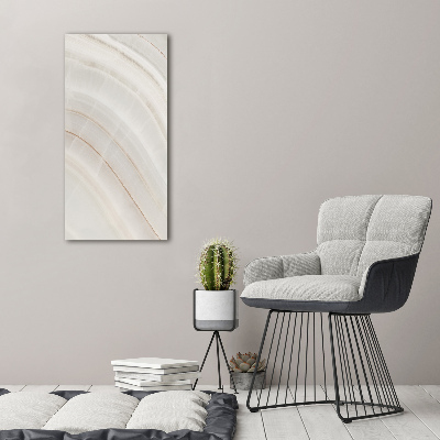 Cuadro decorativo en cristal con canto pulido vertical Fondo de mármol