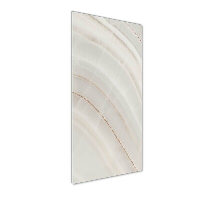 Cuadro decorativo en cristal con canto pulido vertical Fondo de mármol