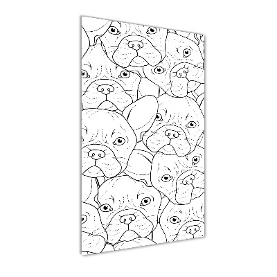 Cuadro de vidrio templado 4mm para pared vertical bulldogs franceses