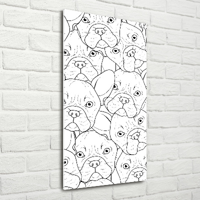 Cuadro de vidrio templado 4mm para pared vertical bulldogs franceses