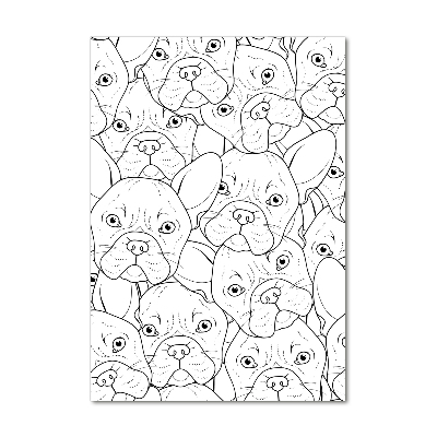 Cuadro de vidrio templado 4mm para pared vertical bulldogs franceses