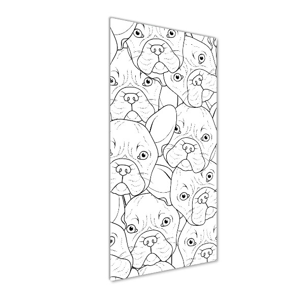 Cuadro de vidrio templado 4mm para pared vertical bulldogs franceses