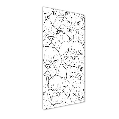 Cuadro de vidrio templado 4mm para pared vertical bulldogs franceses