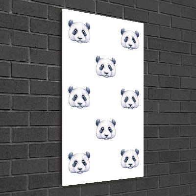 Fotocuadro de cristal elegante para hogar vertical Pandas
