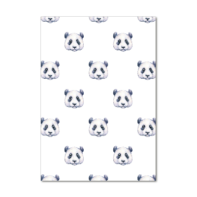 Fotocuadro de cristal elegante para hogar vertical Pandas