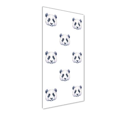 Fotocuadro de cristal elegante para hogar vertical Pandas
