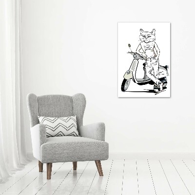 Fotocuadro de cristal elegante para hogar vertical El hombre gato