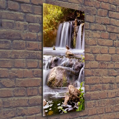 Fotocuadro de cristal elegante para hogar vertical Cascada
