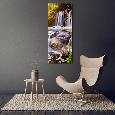 Fotocuadro de cristal elegante para hogar vertical Cascada