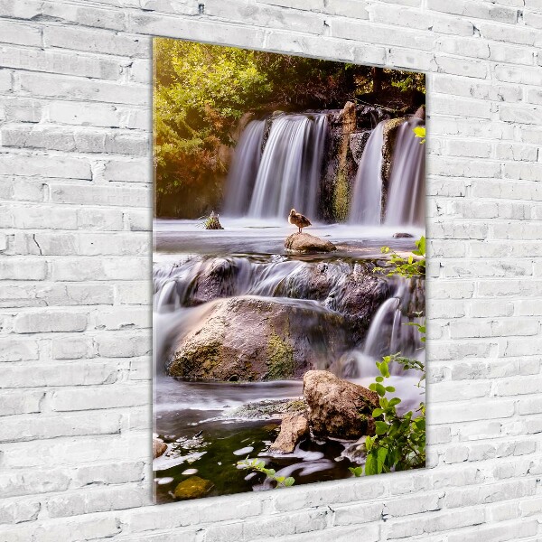 Fotocuadro de cristal elegante para hogar vertical Cascada